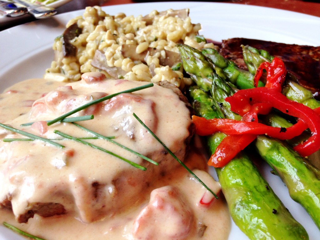Bev's On the River steak with creole hollandaise sauce.